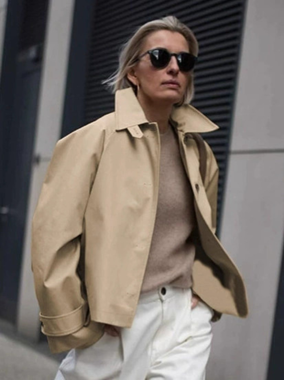 Forever 21 Retro Khaki Lapel Trench Coat Fall Winter Loose Workwear Midi